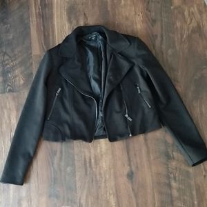 Black Cropped Blazer Jacket